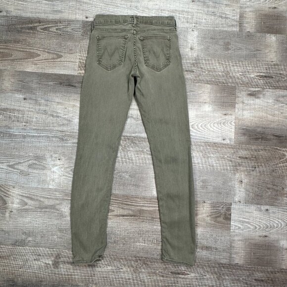 Mother Women's Size 26 x 29" The Looker Pop Skinny Jeans Green/Gray Low Rise - Picture 7 of 14